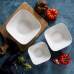 קערת סלט מרובעת 1 ל', Pure White מבית Corning Corelle תוצרת ארצות הברית