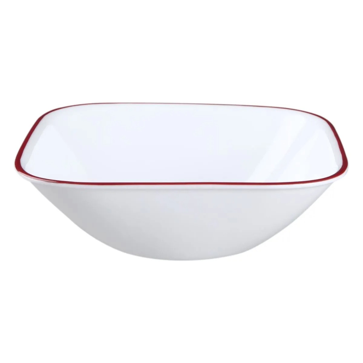 בול למרק מרובע 650 מ”ל פס אדום  מבית Corning Corelle תוצרת ארצות הברית