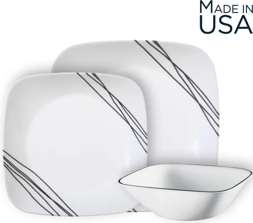 סט 18 חלקים, Simple Sketch מבית Corning Corelle תוצרת ארצות הברית