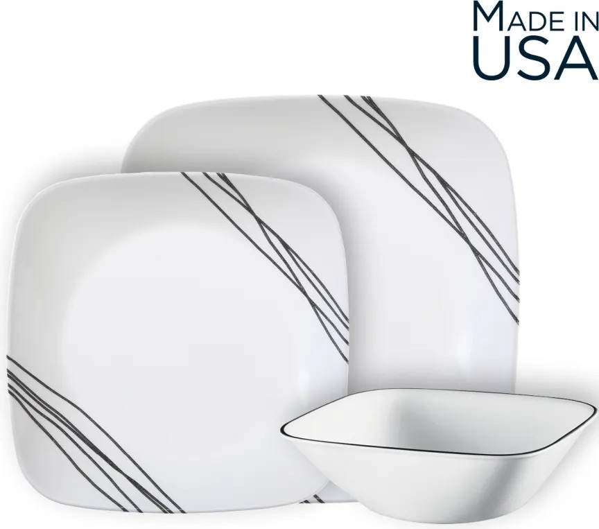 סט 18 חלקים, Simple Sketch מבית Corning Corelle תוצרת ארצות הברית