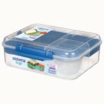 קופסת אוכל מחולקת 1.65 ליטר צבע כחול SISTEMA
