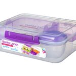 קופסת אוכל מחולקת 1.65 ליטר צבע סגול SISTEMA