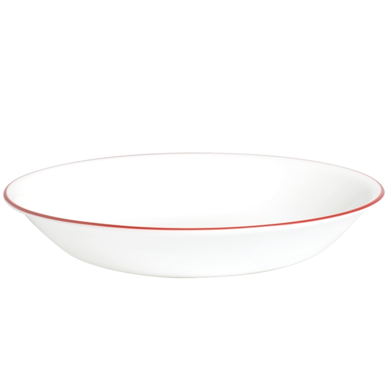 צלחת פסטה 591 מ”ל פס אדום     מבית Corning Corelle תוצרת ארצות הברית