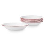 צלחת פסטה 591 מ"ל פס אדום     מבית Corning Corelle תוצרת ארצות הברית