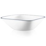בול למרק מרובע 650 מ”ל פס כחול  מבית Corning Corelle תוצרת ארצות הברית