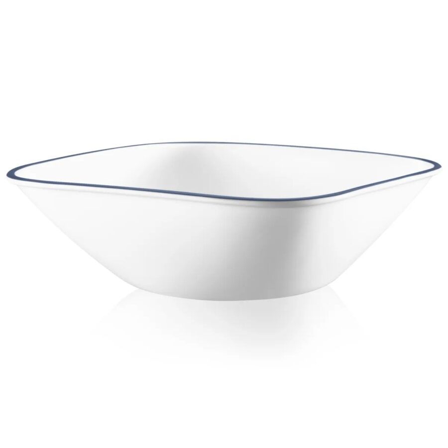 בול למרק מרובע 650 מ"ל פס כחול  מבית Corning Corelle תוצרת ארצות הברית