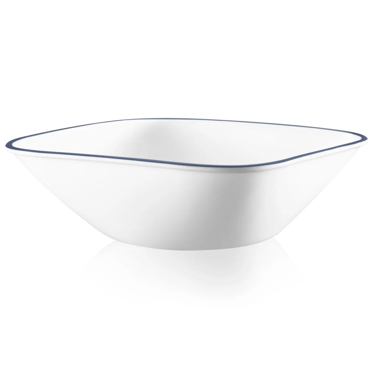 בול למרק מרובע 650 מ”ל פס כחול  מבית Corning Corelle תוצרת ארצות הברית