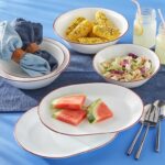קערת סלט 1 ליטר פס אדום  מבית Corning Corelle תוצרת ארצות הברית