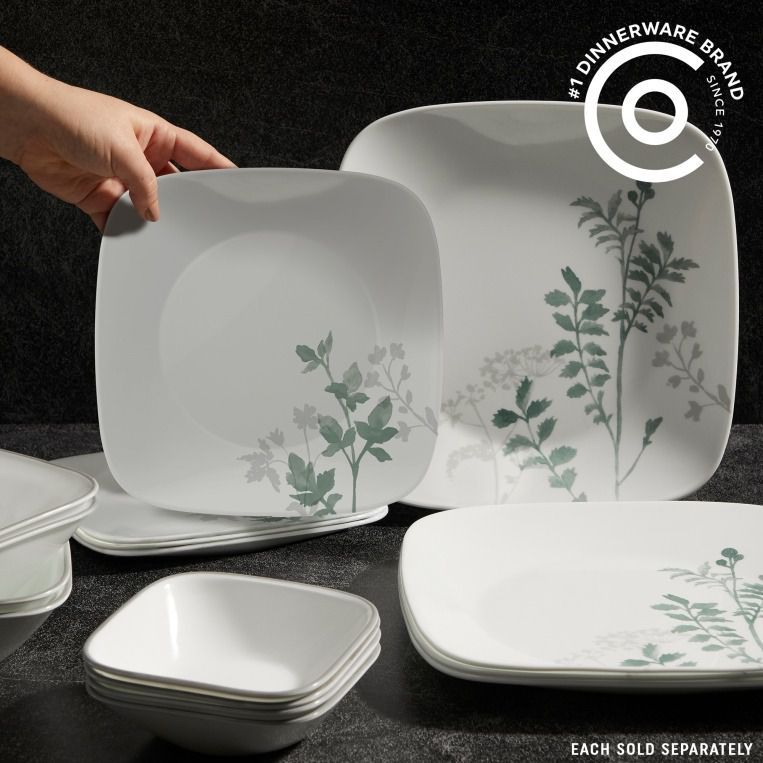 מנה ראשונה מרובעת 23 ס"מ, Amalie מבית Corning Corelle תוצרת ארצות הברית