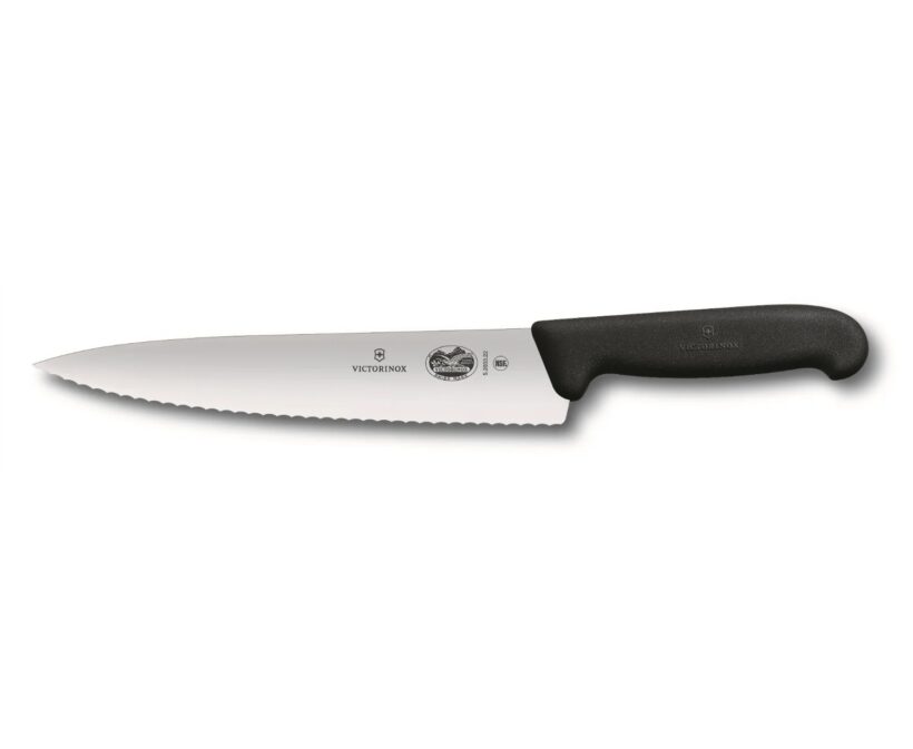 סכין שף ידית Fibrox,להב משונן 22 ס”מ תוצרת שוויץ-Victorinox