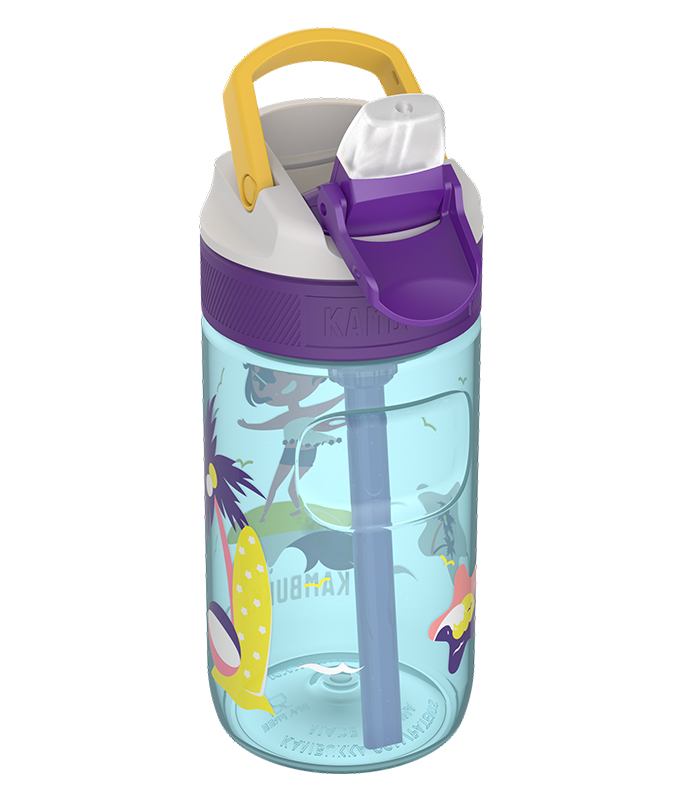בקבוק שתיה ילדים 400 מ”ל LAGOON Surf Girl מבית KAMBUKKA +מדבקת שם מעוצבת מתנה