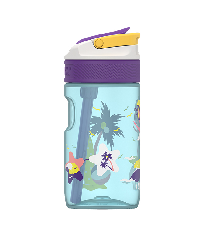 בקבוק שתיה ילדים 400 מ"ל LAGOON Surf Girl מבית KAMBUKKA +מדבקת שם מעוצבת מתנה