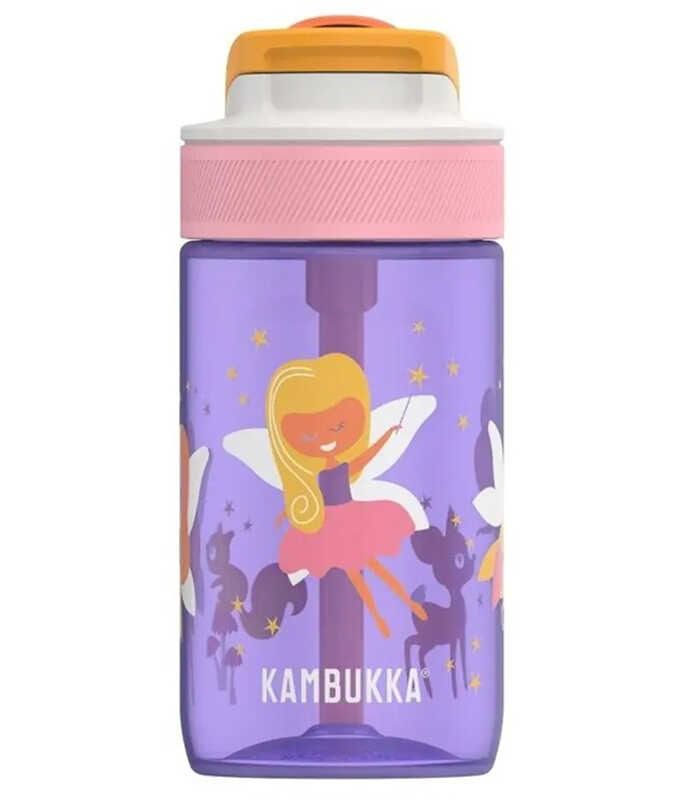 בקבוק שתיה ילדים 400 מ"ל LAGOON FAIRY WOOD מבית Kambukka +מדבקת שם מעוצבת מתנה