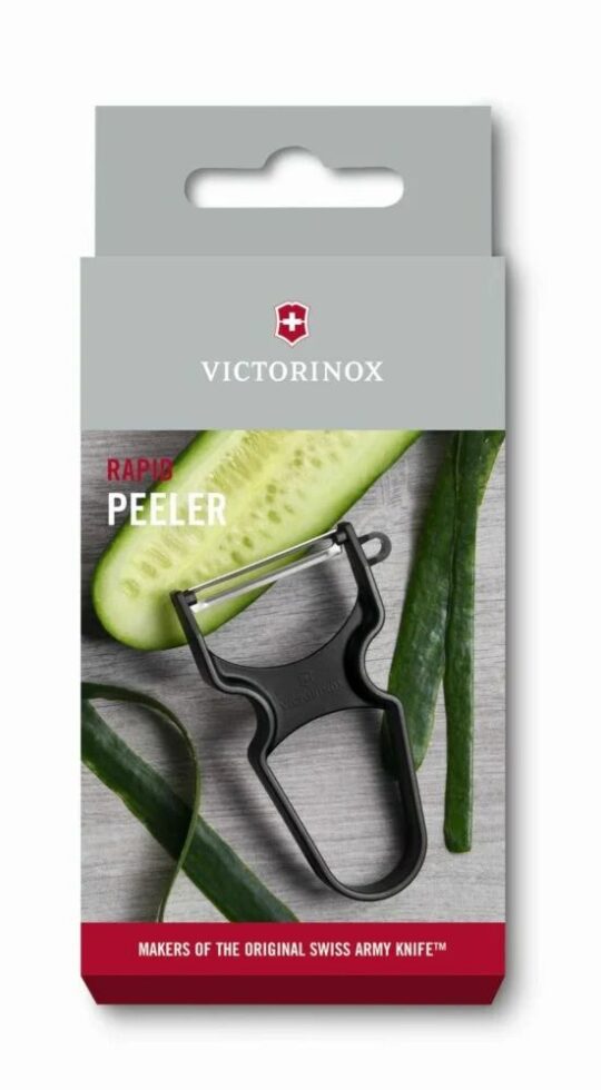 קולפן Rapid שחור – להב חלק תוצרת שוויץ-Victorinox