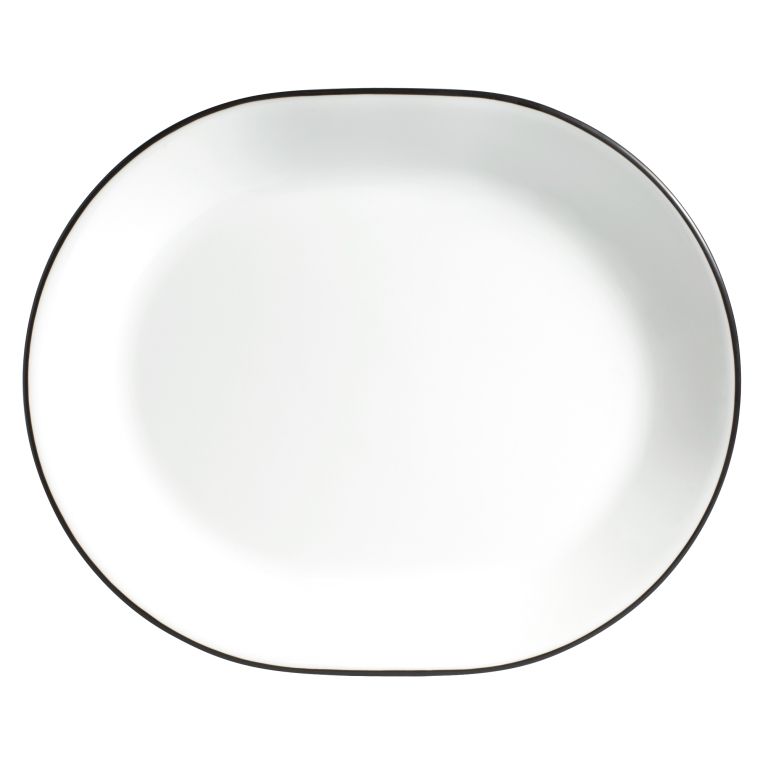 מגש אובלי 31 ס”מ פס שחור  מבית Corning Corelle תוצרת ארצות הברית