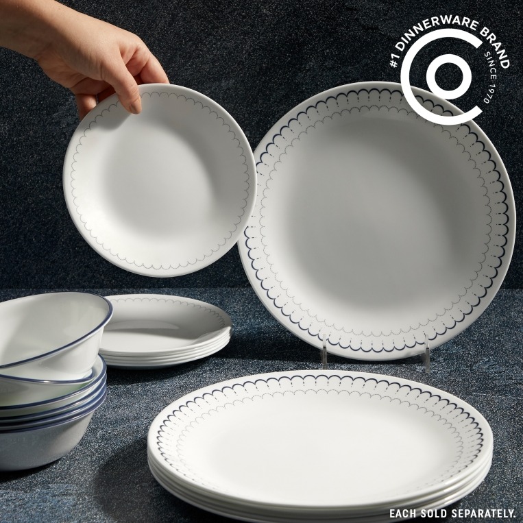 צלחת מנה ראשונה 21.5 ס"מ Caspian מבית Corning Corelle תוצרת ארצות הברית