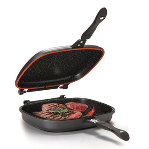 מחבת גריל כפולה ומתפרקת 36 ס”מ BLACK MARBLE מבית Food Appeal