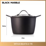 סיר 22 ס"מ גבוה 4.8 ליטר BLACK MARBLE מבית FOOD APPEAL