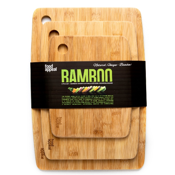 סט 3 קרשי חיתוך במבוק BAMBOO מבית Food Appeal