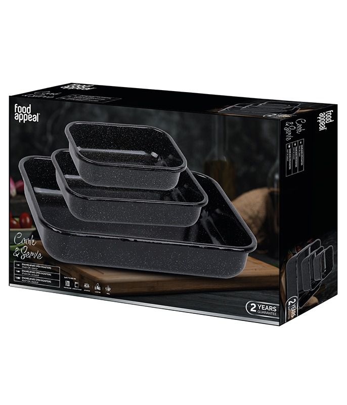 שלישיית תבניות אמייל ENAMELWARE מבית FOODAPPEAL