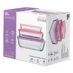 סט אחסון זכוכית 3 חל' מרובע מכסה סיליקון COOK & STORE מבית FOODAPPEAL
