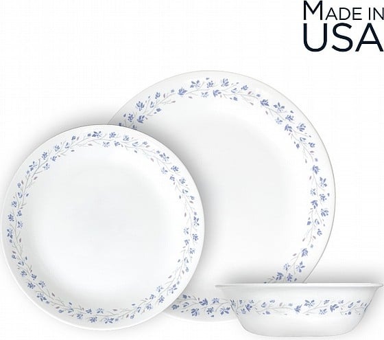 סט 18 חלקים, Lilac Blush     מבית Corning Corelle תוצרת ארצות הברית