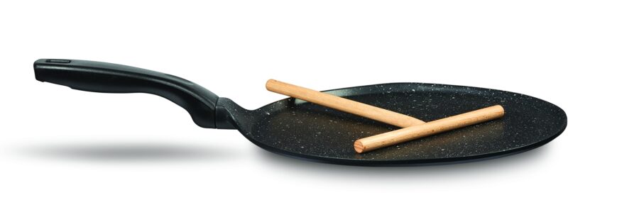 מחבת לקרפ + מקל עץ מסדרת ביו סטון מבית Arcosteel