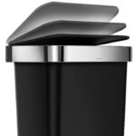 פח פלסטיק דוושה מלבני, שחור 45 ל'- simplehuman