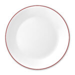 צלחת  מנה עיקרית 26 ס”מ, פס אדום     מבית Corning Corelle תוצרת ארצות הברית