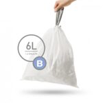 30 שקיות מסוג B, לפח 6 ל’ simplehuman