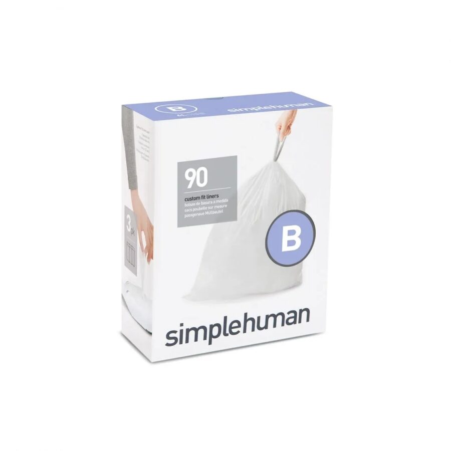 30 שקיות מסוג B, לפח 6 ל' simplehuman