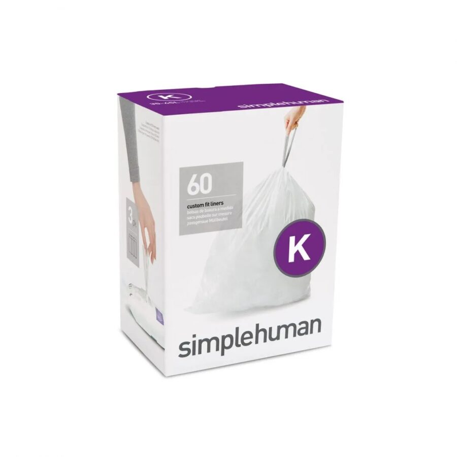 20  שקיות מסוג K, לפח 40-45 ל'-simplehuman