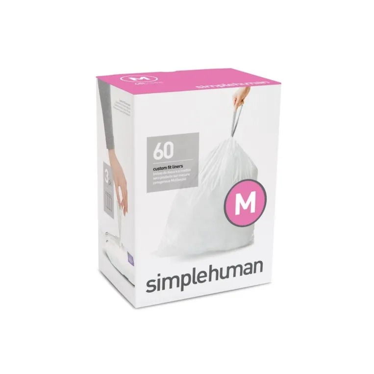 20  שקיות מסוג M, לפח 45 ל'-Simplehuman