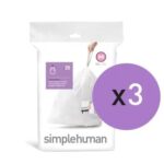 20  שקיות מסוג M, לפח 45 ל'-Simplehuman