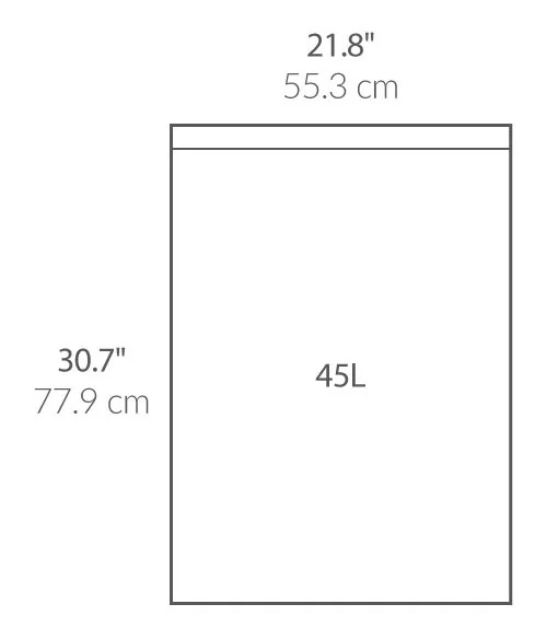 20  שקיות מסוג M, לפח 45 ל'-Simplehuman