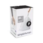 20 שקיות מסוג P, לפח 50-60 לSimplehuman