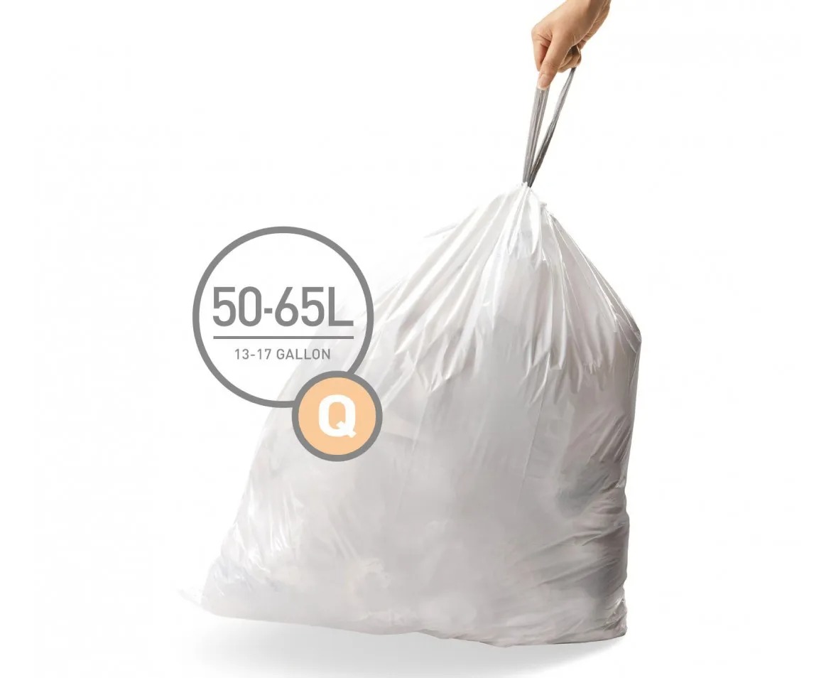20 שקיות מסוג Q, לפח 50-60 ל’-Simplehuman