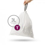 40 שקיות מסוג T, לפח 3 ל’ simplehuman