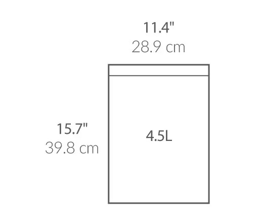 30 שקיות מסוג A, לפח 4.5 ל' simplehuman