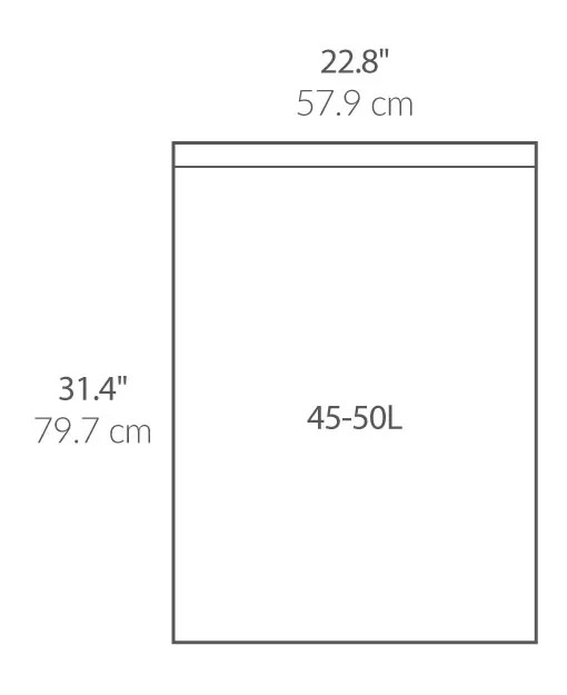 20 שקיות מסוג N, לפח 45-50 ל'-simplehuman