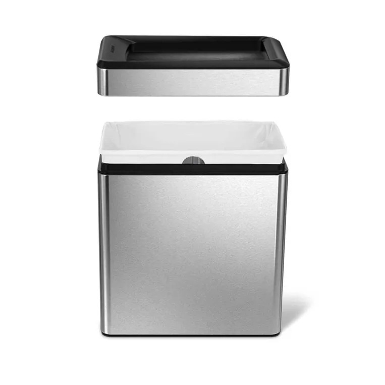 פח פתוח מלבני, נירוסטה 10 ל' simplehuman