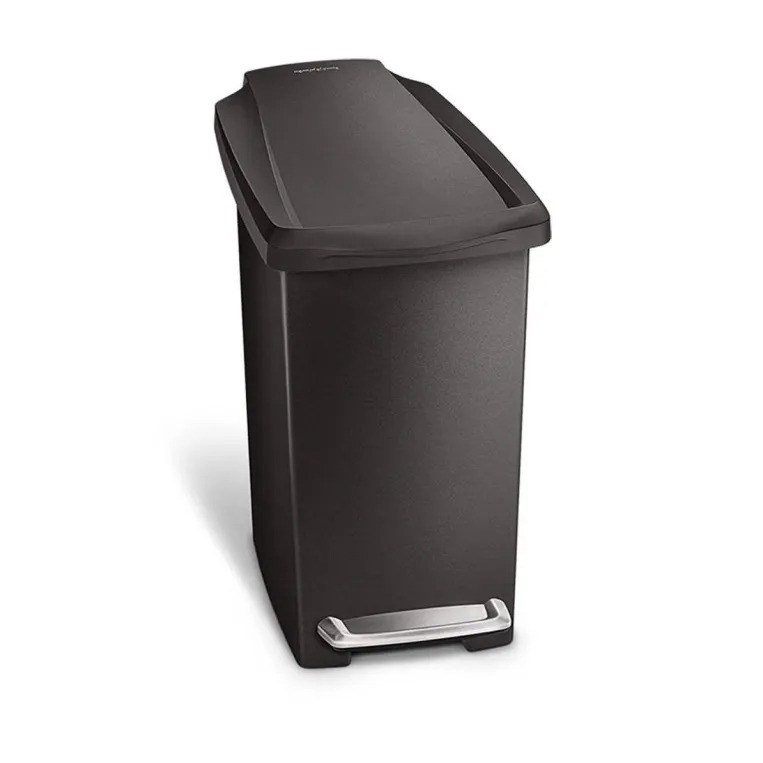 פח פלסטיק דוושה צר, שחור 10 ל' simplehuman
