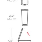 פח פלסטיק דוושה צר, לבן 40 ל' Simplehuman