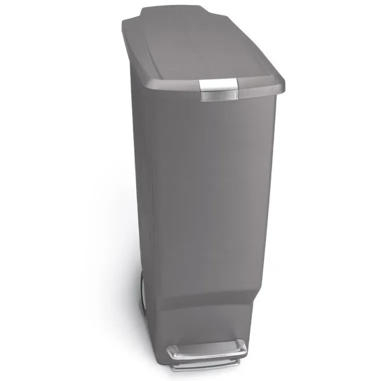 פח פלסטיק דוושה צר, אפור 40 ל’ Simplehuman