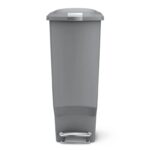 פח פלסטיק דוושה צר, אפור 40 ל' Simplehuman