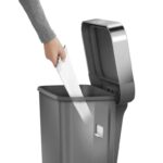 פח פלסטיק דוושה מלבני, אפור 45 ל' simplehuman