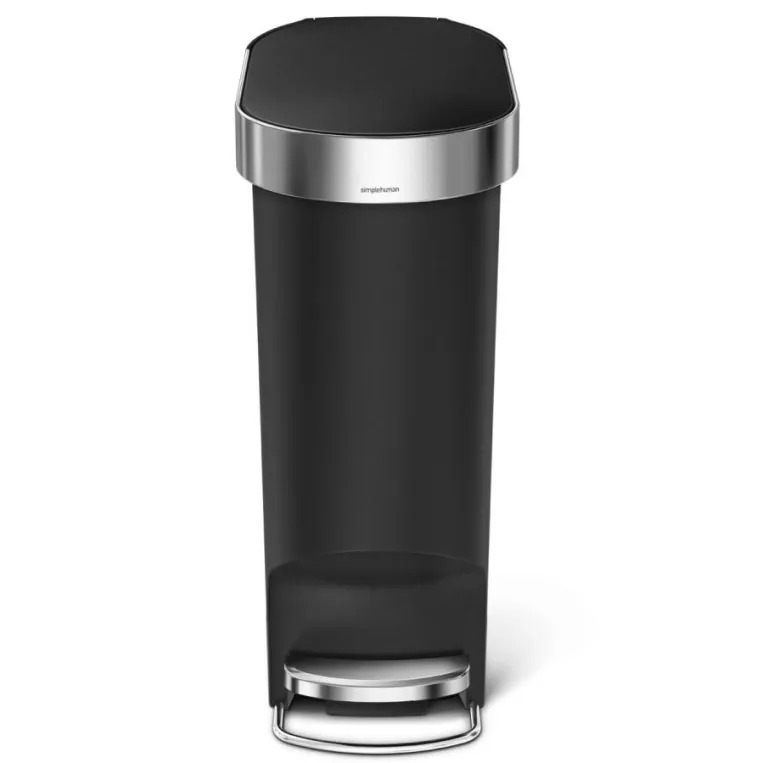 פח פלסטיק דוושה צר, שחור 40 ל' simplehuman