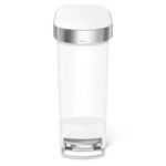 פח פלסטיק דוושה צר, לבן 40 ל' simplehuman