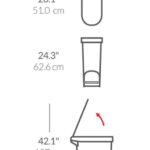 פח פלסטיק דוושה צר, לבן 40 ל' simplehuman