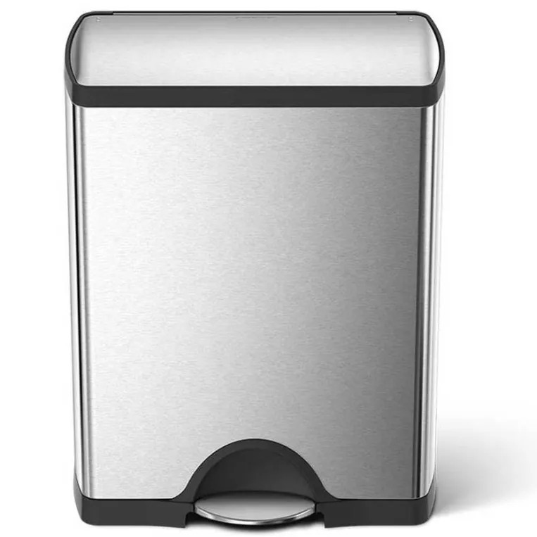 פח דוושה מלבני, נירוסטה 50 ל’-simplehuman